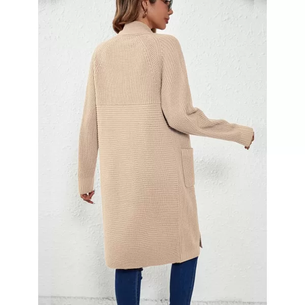 SuperPrity Cardigan Sweaters for Women Fashion 2024 Casual Open Front Knit Coat Long Sleeve Coatigan Jackets Fall OutwearBeige