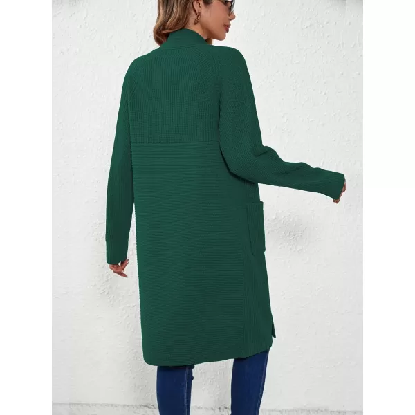 SuperPrity Cardigan Sweaters for Women Fashion 2024 Casual Open Front Knit Coat Long Sleeve Coatigan Jackets Fall OutwearDark Green