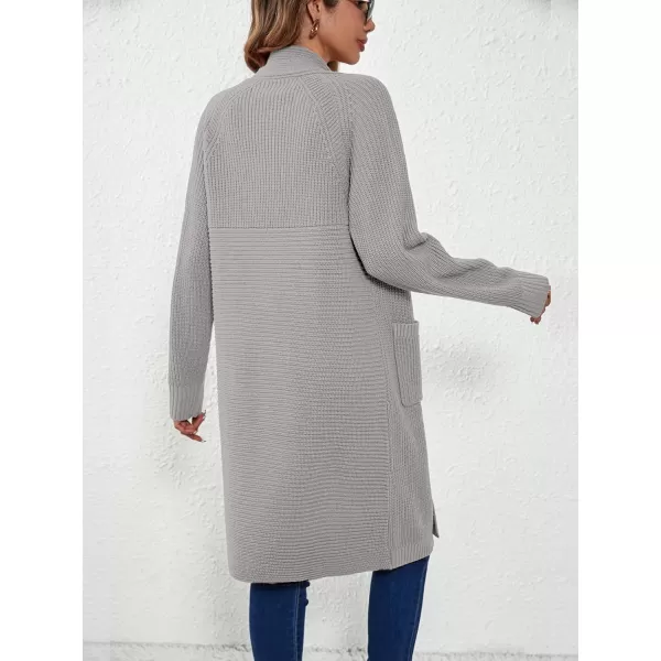 SuperPrity Cardigan Sweaters for Women Fashion 2024 Casual Open Front Knit Coat Long Sleeve Coatigan Jackets Fall OutwearGrey