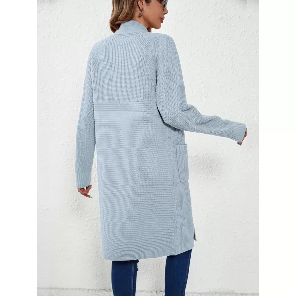 SuperPrity Cardigan Sweaters for Women Fashion 2024 Casual Open Front Knit Coat Long Sleeve Coatigan Jackets Fall OutwearLight Blue