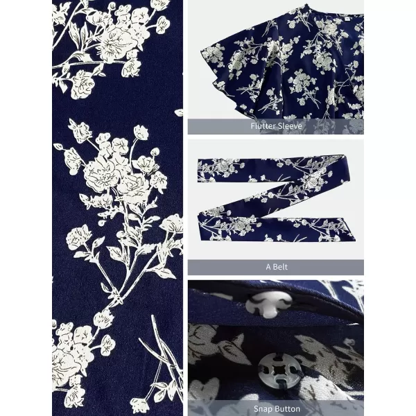SuperPrity Women Short SleeveLong Sleeve Floral Wrap Maxi Dresses V Neck High Waist Flowy ALine Long Cocktail Party Dress