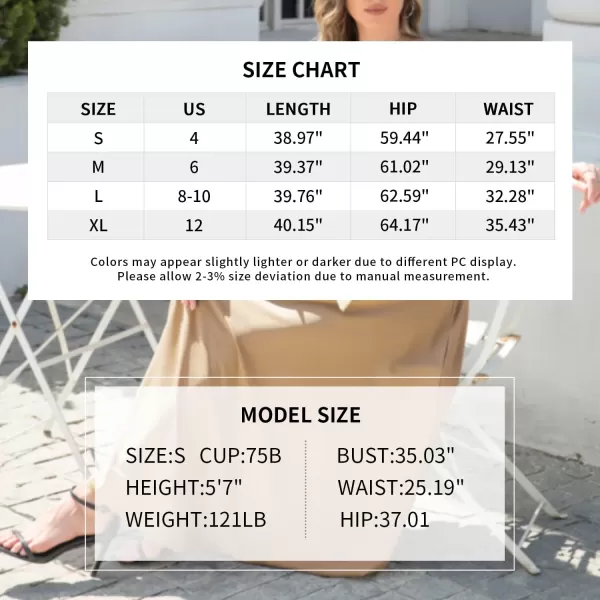 SuperPrity Womens Skirts High Waisted Tie Knot Front Pleated Swing Formal A Line Maxi Skirt with Zip Back
