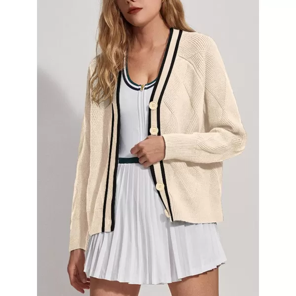imageSuperPrity Cardigan Sweaters for Women Fashion 2024 Button Open Front Knit Oversized Cardigans Coat Fall Outfits OutwearApricot