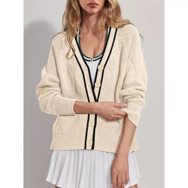 imageSuperPrity Cardigan Sweaters for Women Fashion 2024 Button Open Front Knit Oversized Cardigans Coat Fall Outfits OutwearApricot