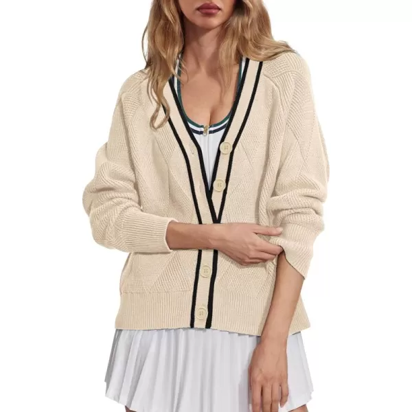 imageSuperPrity Cardigan Sweaters for Women Fashion 2024 Button Open Front Knit Oversized Cardigans Coat Fall Outfits OutwearApricot