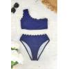 imageSouqFone Womens Bikini Set Cute One Shoulder Wavy Edge Two Piece Swimsuits