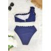 imageSouqFone Womens Bikini Set Cute One Shoulder Wavy Edge Two Piece Swimsuits