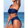 imageSouqFone Womens Bikini Set Cute One Shoulder Wavy Edge Two Piece Swimsuits