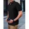 imageSuperPrity Mens Polo Shirts Short Sleeve V Neck Golf Shirts Casual Slim Fit Ribbed Collar TShirtsBlack