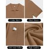 imageSuperPrity Mens Polo Shirts Short Sleeve V Neck Golf Shirts Casual Slim Fit Ribbed Collar TShirtsBrown