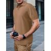 imageSuperPrity Mens Polo Shirts Short Sleeve V Neck Golf Shirts Casual Slim Fit Ribbed Collar TShirtsBrown