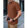 imageSuperPrity Mens Polo Shirts Short Sleeve V Neck Golf Shirts Casual Slim Fit Ribbed Collar TShirtsCoffee