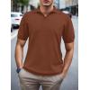imageSuperPrity Mens Polo Shirts Short Sleeve V Neck Golf Shirts Casual Slim Fit Ribbed Collar TShirtsCoffee