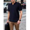 imageSuperPrity Mens Polo Shirts Short Sleeve V Neck Golf Shirts Casual Slim Fit Ribbed Collar TShirtsNavy Blue