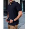 imageSuperPrity Mens Polo Shirts Short Sleeve V Neck Golf Shirts Casual Slim Fit Ribbed Collar TShirtsNavy Blue