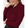 imageSuperPrity Womens Dressy Casual Tops V Neck Business Work Blouses Button Down Long Sleeve Shirts Stretch Ribbed Basic Trendy Polo Clothes 2024LWine Red