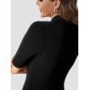 imageSuperPrity Womens Dressy Casual Tops V Neck Business Work Blouses Button Down Stretch Ribbed Short Sleeve ShirtsBlack