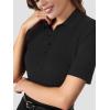 imageSuperPrity Womens Dressy Casual Tops V Neck Business Work Blouses Button Down Stretch Ribbed Short Sleeve ShirtsGray