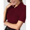imageSuperPrity Womens Dressy Casual Tops V Neck Business Work Blouses Button Down Stretch Ribbed Short Sleeve ShirtsGrey