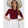 imageSuperPrity Womens Dressy Casual Tops V Neck Business Work Blouses Button Down Stretch Ribbed Short Sleeve ShirtsGrey