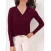 imageSuperPrity Womens Knit Sweaters V Neck Lightweight Collared Thinner Sweater Casual Long Sleeve Polo ShirtsWine Red