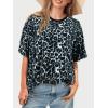 imageSuperPrity Womens Short Sleeve Shirts Animal Print Blouses Crewneck Leopard Print Tops Dressy Casual Basic TeeLeopard