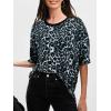 imageSuperPrity Womens Short Sleeve Shirts Animal Print Blouses Crewneck Leopard Print Tops Dressy Casual Basic TeeLeopard