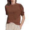 imageSuperPrity Crochet Tops for Women Summer Short Sleeve Hollow Out Sweater Beach Swimsuit Cover Ups 2025 Trendy Sexy TopBrown