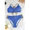 imageSouqFone Womens Bikini Set Scoop Neck Ribbed Strappy Low Waisted Two Piece Swimsuit