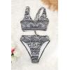 imageSouqFone Womens Bikini V Neck Lace Up Cutout Low Rise Two Piece Swimsuits Bathing Suit Swimwear