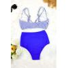 imageSouqFone Womens High Rise Two Piece Bathing Suit Striped Ruffle Bikini Sets