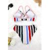 imageSouqFone Womens Low Waist Bikini Sets V Neck Striped Back Hook Closure Two Piece Swimsuits