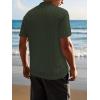 imageSuperPrity Mens Button Down Shirt Knit Shirts Short Sleeve Cuban Guayabera Cool Summer Beach ShirtsArmy Green