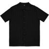 imageSuperPrity Mens Button Down Shirt Knit Shirts Short Sleeve Cuban Guayabera Cool Summer Beach ShirtsBlack