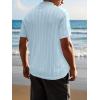 imageSuperPrity Mens Button Down Shirt Knit Shirts Short Sleeve Cuban Guayabera Cool Summer Beach ShirtsLight Blue