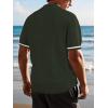 imageSuperPrity Mens Polo Shirt Vintage Knit Short Sleeve Shirts Button Down Beach Shirts Textured Golf Shirts with PocketArmy Green