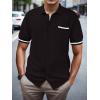 imageSuperPrity Mens Polo Shirt Vintage Knit Short Sleeve Shirts Button Down Beach Shirts Textured Golf Shirts with PocketDark Brown