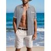 imageSuperPrity Mens Polo Shirt Vintage Knit Short Sleeve Shirts Button Down Beach Shirts Textured Golf Shirts with PocketGrey