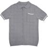 imageSuperPrity Mens Polo Shirt Vintage Knit Short Sleeve Shirts Button Down Beach Shirts Textured Golf Shirts with PocketGrey