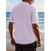 imageSuperPrity Mens Polo Shirt Vintage Knit Short Sleeve Shirts Button Down Beach Shirts Textured Golf Shirts with PocketPurple