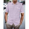 imageSuperPrity Mens Polo Shirt Vintage Knit Short Sleeve Shirts Button Down Beach Shirts Textured Golf Shirts with PocketPurple