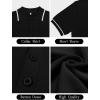 imageSuperPrity Mens Polo Shirts Short Sleeve Golf Shirts Crochet Button Down Collared T Shirt Classic Golf TeesBlack