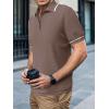 imageSuperPrity Mens Polo Shirts Short Sleeve Golf Shirts Crochet Button Down Collared T Shirt Classic Golf TeesDark Khaki