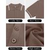 imageSuperPrity Mens Polo Shirts Short Sleeve Golf Shirts Crochet Button Down Collared T Shirt Classic Golf TeesDark Khaki