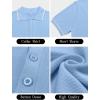 imageSuperPrity Mens Polo Shirts Short Sleeve Golf Shirts Crochet Button Down Collared T Shirt Classic Golf TeesLight Blue