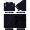 imageSuperPrity Mens Polo Shirts Short Sleeve Golf Shirts Crochet Button Down Collared T Shirt Classic Golf TeesNavy Blue
