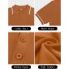 imageSuperPrity Mens Polo Shirts Short Sleeve Golf Shirts Crochet Button Down Collared T Shirt Classic Golf TeesOrange