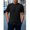 imageSuperPrity Mens TShirts Casual Crewneck Short Sleeve T Shirt Knit Waffle Summer Tshirts ShirtsBlack