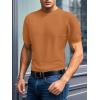 imageSuperPrity Mens TShirts Casual Crewneck Short Sleeve T Shirt Knit Waffle Summer Tshirts ShirtsBrown