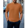 imageSuperPrity Mens TShirts Casual Crewneck Short Sleeve T Shirt Knit Waffle Summer Tshirts ShirtsBrown